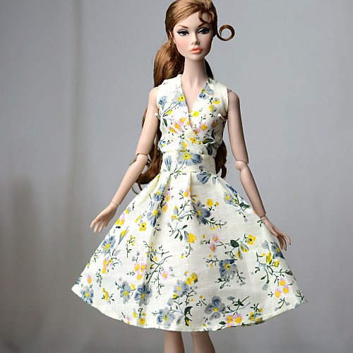 

Doll Dress Dresses For Barbiedoll Floral Flower / Floral Floral Botanical Buff Cloth Cotton Cloth Non-woven Dress For Girl's Doll Toy