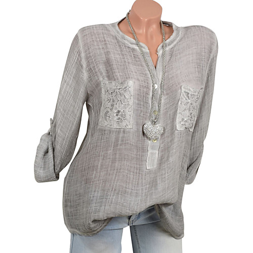 

Women's Going out Blouse - Solid Colored Blushing Pink