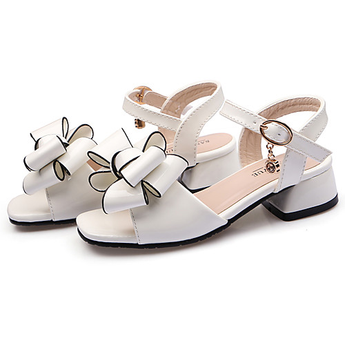 

Girls' Slingback / Flower Girl Shoes Patent Leather Sandals Toddler(9m-4ys) / Little Kids(4-7ys) / Big Kids(7years ) Bowknot / Buckle White / Black / Pink Spring & Summer / Rubber