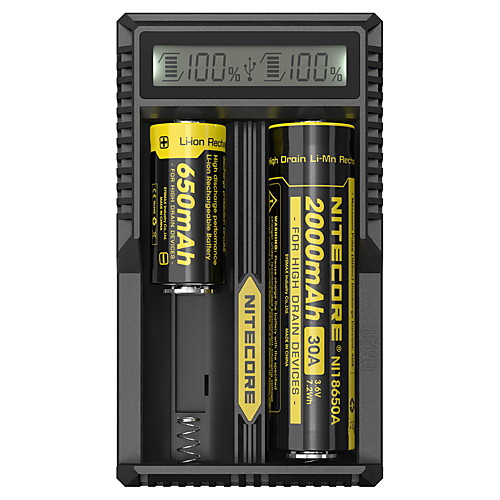 

Nitecore UM20 Battery Charger 5 V for Li-ion Smart USB LCD Circuit Detection Circuit Protection 18650,18490,18350,17670,17500,16340(RCR123), 14500,10440 Camping / Hiking / Fishing