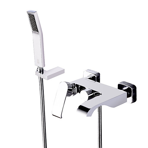 

Смеситель для ванны - Современный Хром На стену Керамический клапан Bath Shower Mixer Taps / Латунь / Одной ручкой три отверстия