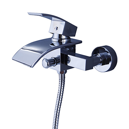 

Смеситель для душа / Смеситель для ванны - Современный Хром Ванна и душ Керамический клапан Bath Shower Mixer Taps / Латунь / Одной ручкой Два отверстия