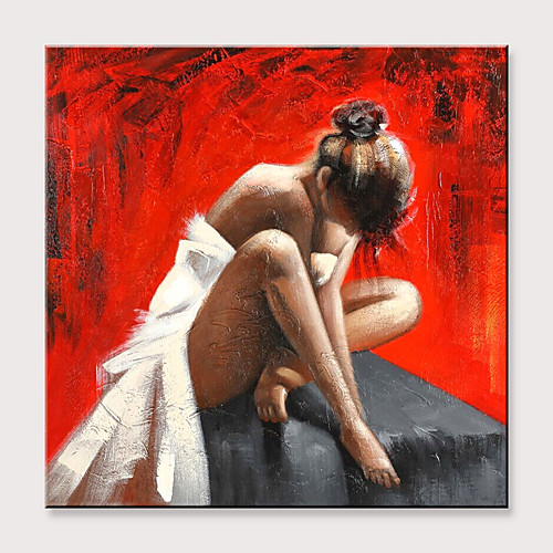 

Oil Painting Hand Painted - Abstract People Modern Rolled Canvas