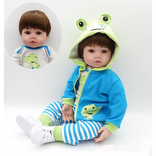 

NPKCOLLECTION NPK DOLL Reborn Doll Baby Boy 24 inch Gift Hand Made Artificial Implantation Brown Eyes Kid's Boys' Toy Gift