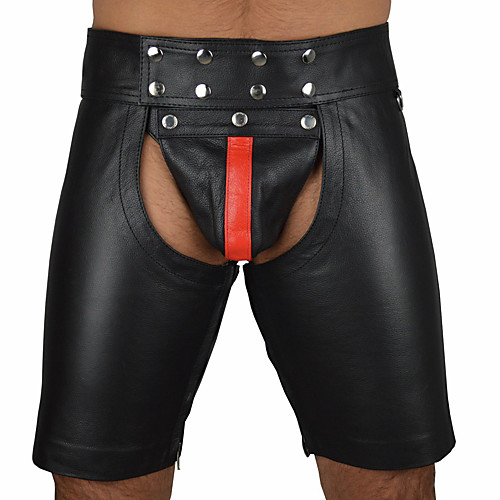 

Exotic Dancewear Nightclub Jumpsuits / Pole Dance Men's Training / Performance PU Metallic Buckle / Bandage Pants