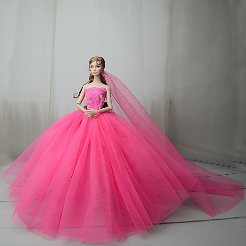 фото Платье куклы платья для barbie пурпурный тюль кружево смесь хлопка платье для девичий игрушки куклы Lightinthebox