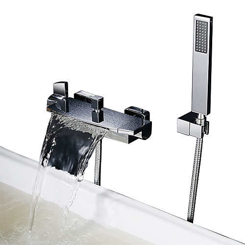 

Смеситель для душа / Смеситель для ванны - Современный Хром Ванна и душ Керамический клапан Bath Shower Mixer Taps / Две ручки двумя отверстиями