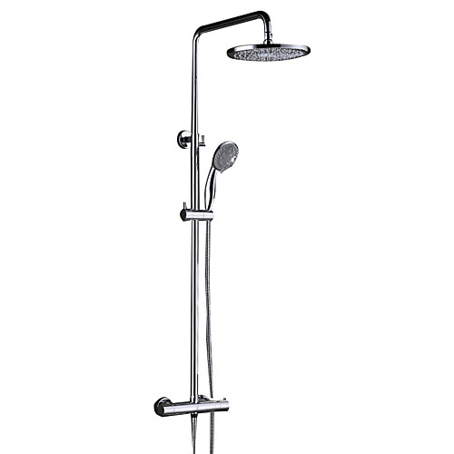 

Смеситель для душа - Современный Хром На стену Керамический клапан Bath Shower Mixer Taps / Латунь / Две ручки три отверстия