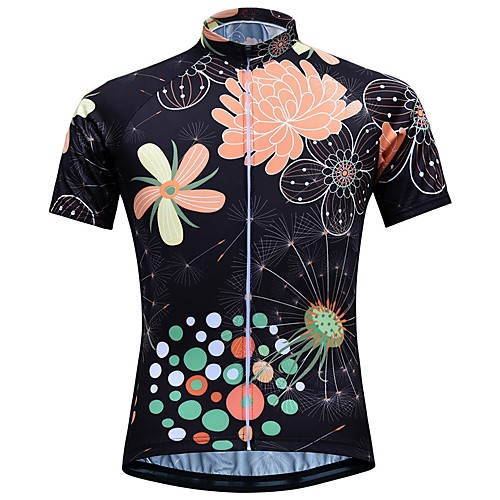 

JESOCYCLING Women's Short Sleeve Cycling Jersey Black Floral Botanical Bike Top Mountain Bike MTB Road Bike Cycling Breathable Moisture Wicking Quick Dry Sports 100% Polyester Clothing Apparel