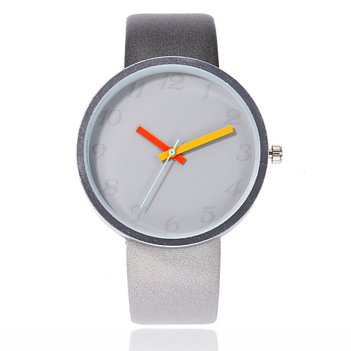 

Unisex Quartz Watches Casual Fashion Grey PU Leather Chinese Quartz Gray Casual Watch 1 pc Analog One Year Battery Life