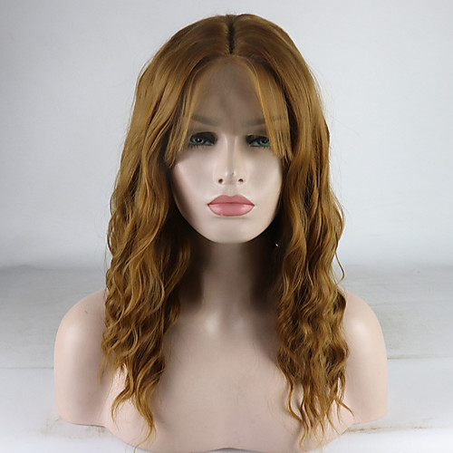 

Synthetic Lace Front Wig Curly Middle Part Lace Front Wig Blonde Short Golden Brown / Ash Blonde Synthetic Hair 12-16 inch Women's Adjustable Lace Heat Resistant Blonde