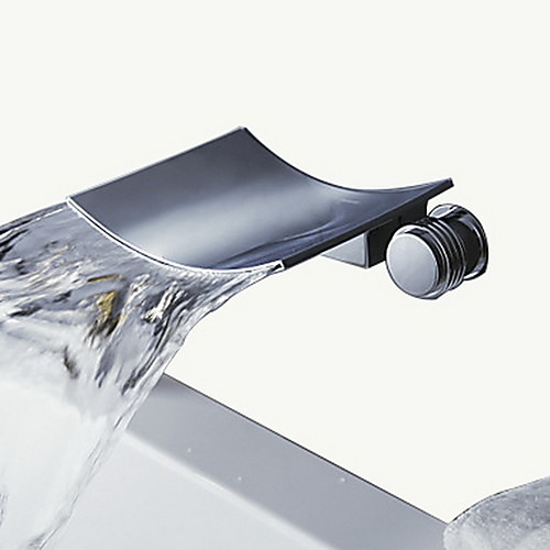

Смеситель для ванны - Современный Хром На стену Керамический клапан Bath Shower Mixer Taps / Две ручки три отверстия