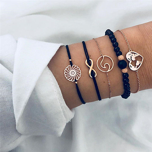 

Men's Women's Hollow Out Handmade Link Bracelet - Heart, Infinity Unique Design, Natural, Casual / Sporty Bracelet Gold For Ceremony Birthday / 5pcs