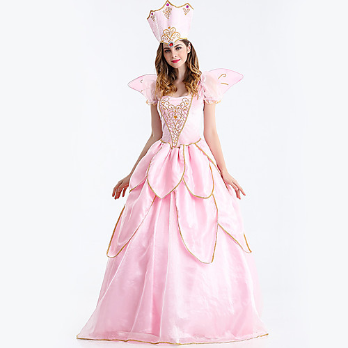 фото Принцесса косплэй kостюмы взрослые жен. платья рождество хэллоуин карнавал фестиваль / праздник тюль хлопок розовый карнавальные костюмы принцесса Lightinthebox
