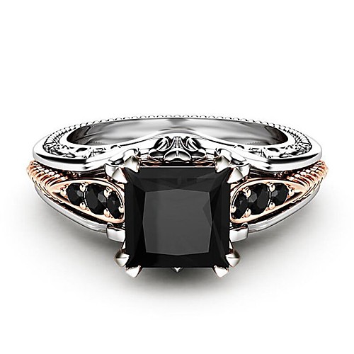

Women's Statement Ring Cubic Zirconia 1pc White Copper Silver-Plated Round Unique Design Party Gift Jewelry Classic
