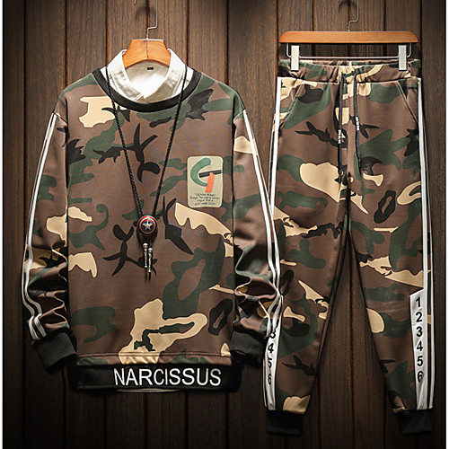 

Муж. Классический Толстовка / Activewear Set - Однотонный