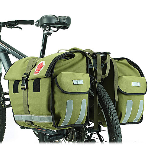 

ROSWHEEL 45 L Сумка на багажник велосипеда / Сумка на бока багажника велосипеда Регулируется, Большая вместимость, Водонепроницаемость Велосумка/бардачок холст / Водонепроницаемый материал, Зеленый