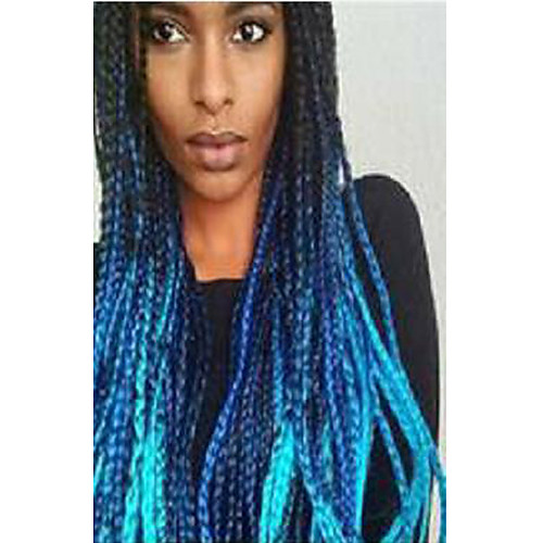 

Синтетические кружевные передние парики Дреды / Faux Locs переплетенный Стрижка каскад тесьма Лента спереди Парик Длинные Черный / синий Искусственные волосы 24 дюймовый Жен.