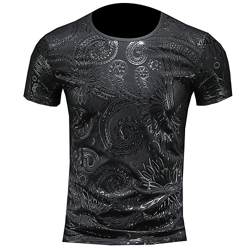 

Men's Daily Street chic T-shirt - Tribal Round Neck Black / Short Sleeve