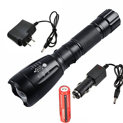 

UltraFire LED Flashlights / Torch Waterproof Rechargeable 2200/1000 lm LED LED 1 Emitters 5 Mode with Battery and Chargers Waterproof Rechargeable Adjustable Focus Camping / Hiking / Caving Everyday