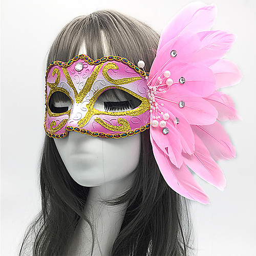 фото Принцесса маски / венецианская маска / перо чистая шляпа взрослые секси жен. синий / розовый / цвет фуксии пластик / перья для вечеринок косплэй аксессуары хэллоуин / карнавал / маскарад костюмы Lightinthebox