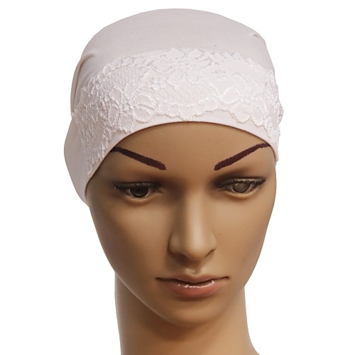 

Жен. Классический Хиджаб - Кружевная отделка Однотонный