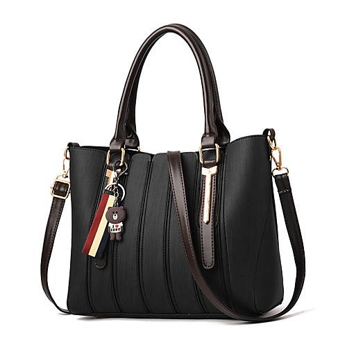 

Women's Polyester / PU Top Handle Bag Solid Color Khaki / Brown / Black