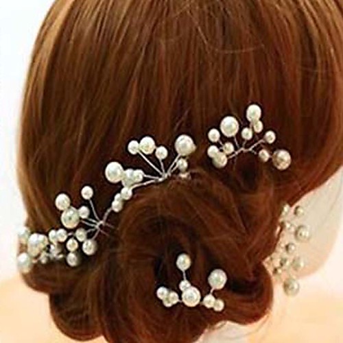 

Imitation Pearl / Alloy Headdress / Hair Stick with Faux Pearl 6pcs Wedding / Special Occasion Headpiece