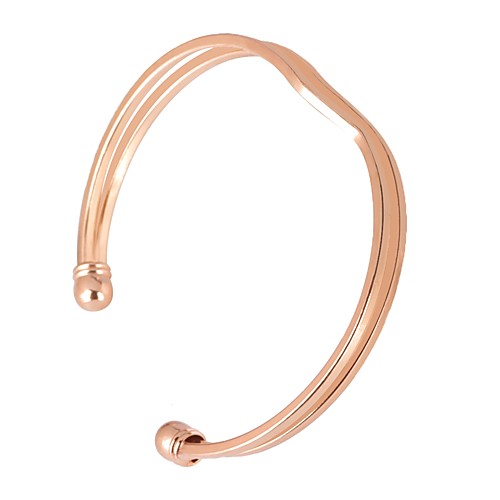 

Women's Cuff Bracelet Double Layered Simple Alloy Bracelet Jewelry Silver / Rose Gold / Champagne For Daily Birthday Festival