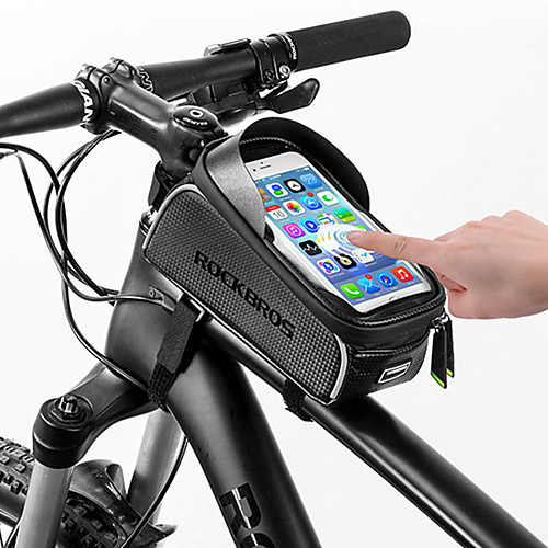 фото Rockbros сотовый телефон сумка бардачок на раму 6 дюймовый сенсорный экран отражение водонепроницаемость велоспорт для все сотовый телефон iphone x iphone xr черный / iphone xs / iphone xs max Lightinthebox