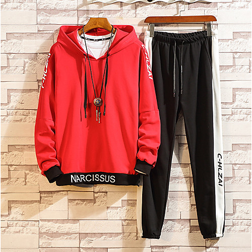 

Муж. Классический Толстовка / Activewear Set - Однотонный
