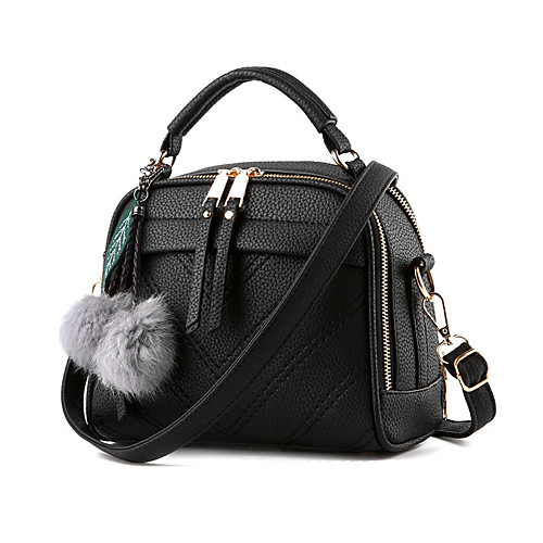 

Women's Pom-pom PU Shoulder Messenger Bag Solid Color Black / Wine / Sky Blue / Fall & Winter