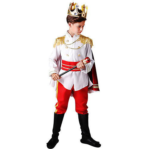 

Prince Charming Party Costume Movie Cosplay White Coat Pants Belt Halloween Carnival Masquerade Elastane