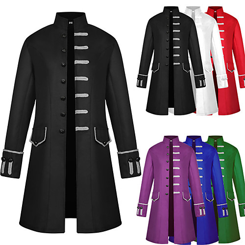 фото Доктор чумы steampunk готический стиль ретро панк опора стойки пальто сюртук муж. костюм черный / белый / лиловый винтаж косплей для вечеринок длинный рукав Lightinthebox