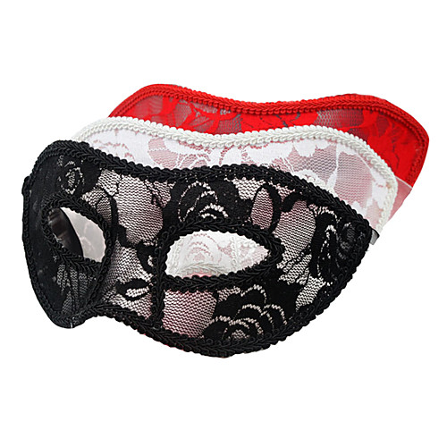 фото Кружево маски маскарадная маска вдохновлен карнавал черный белый хэллоуин карнавал новый год взрослые муж. жен. lightinthebox