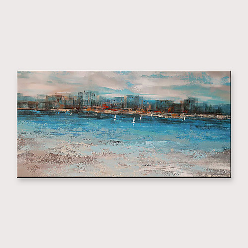 

Oil Painting Hand Painted - Abstract Landscape Modern Rolled Canvas
