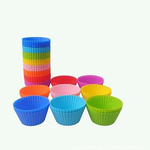 

8pc/set Colorful Silica Gel Cake Cupcake Liner Baking Muffin Box Cup Case Party Tray Cake Mold Decorating Tools