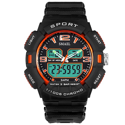 

Men's Sport Watch Digital Watch Digital Black / Green Water Resistant / Waterproof Calendar / date / day Chronograph Analog - Digital Casual Fashion - Red Orange Green / Noctilucent