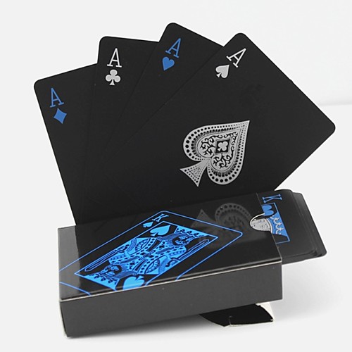 

ПВХ покер водонепроницаемый пластиковый игральные карты набор черный набор карт классические магические трюки инструмент игры в покер