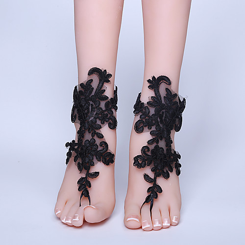 

Lace Anklet / Ankle Strap Wedding Garter With Lace Toe Ring / Anklet Wedding / Party