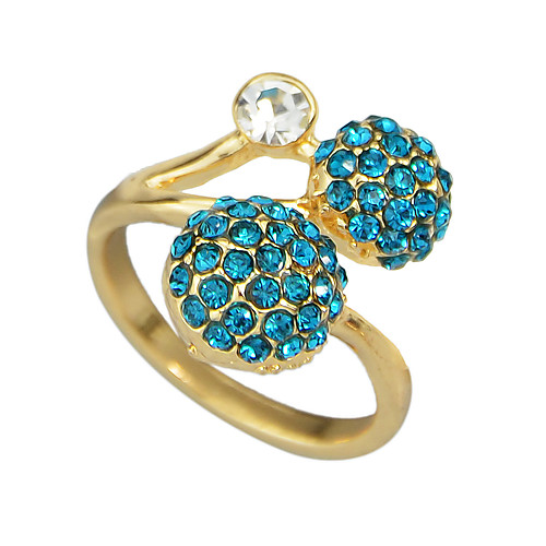 

Women's Ring wrap ring 1pc Blue Rhinestone Alloy Geometric Basic Daily Date Jewelry Fancy Ball Cute