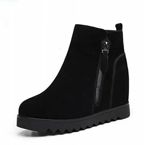 

Women's PU(Polyurethane) Winter Minimalism Boots Hidden Heel Booties / Ankle Boots Black / Red