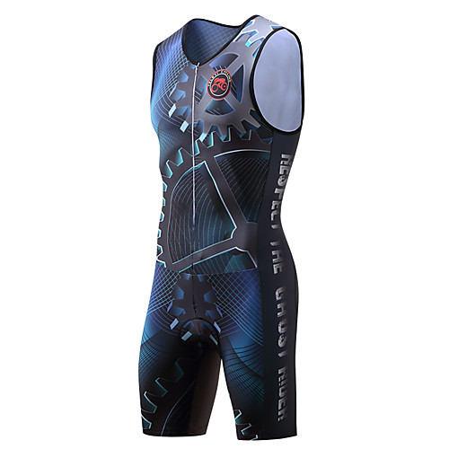 

TELEYI Men's Triathlon Tri Suit Bike Triathlon / Tri Suit Breathable Moisture Wicking Quick Dry Sports Plaid / Checkered Gear Polyester Black / Purple / Dark Blue Triathlon Clothing Apparel Semi-Form