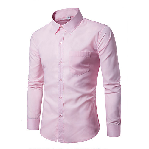 

Муж. Рубашка Хлопок Активный / Классический Однотонный / Полоски Военно-зеленный XL / Длинный рукав