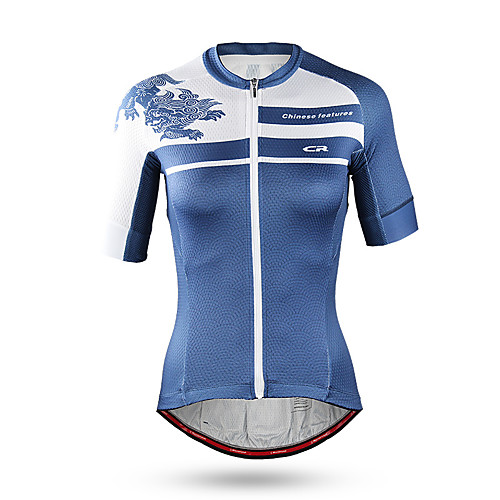 

Mountainpeak Women's Short Sleeve Cycling Jersey Coolmax Blue Dragon Bike Jersey Top Mountain Bike MTB Road Bike Cycling Quick Dry Moisture Wicking Anatomic Design Sports Clothing Apparel / Stretchy