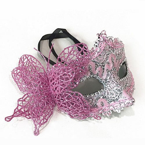 фото Принцесса маски / венецианская маска / половинная маска взрослые прицесса жен. розовый / цвет фуксии / серебрянный пластик / кружево для вечеринок косплэй аксессуары хэллоуин / карнавал / маскарад Lightinthebox