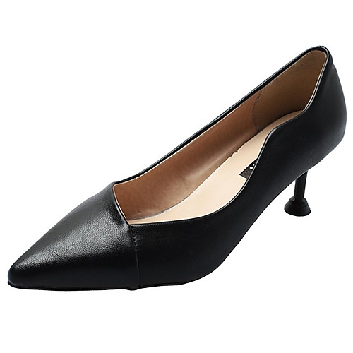 

Жен. Полиуретан Весна Минимализм Обувь на каблуках На каблуке-рюмочке Заостренный носок Черный / Бежевый / Миндальный