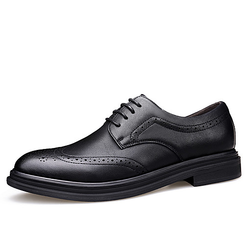 

Men's Leather Shoes Leather / Cowhide Spring & Summer / Fall & Winter Business / Casual Oxfords Breathable Black / Gray