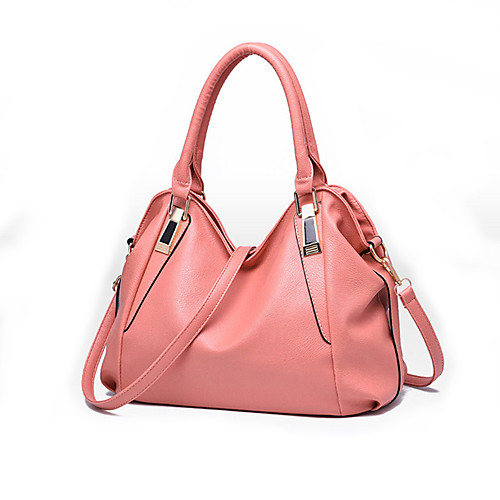 

Women's Polyester / PU Top Handle Bag Solid Color Black / Brown / Wine