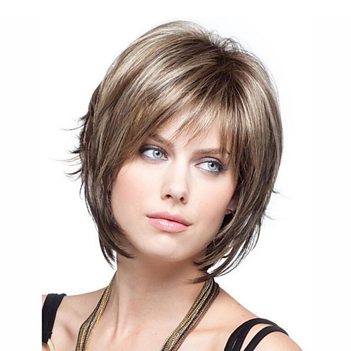 

Парики из искусственных волос Loose Curl Короткий Боб Парик Короткие Темно-русый Искусственные волосы 10 дюймовый Жен. Женский Коричневый
